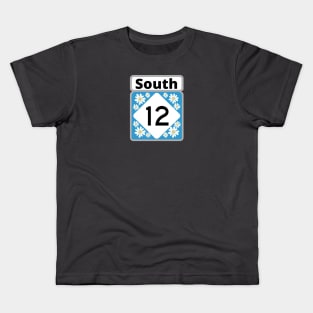 Highway 12 South Blue with Daisies Kids T-Shirt